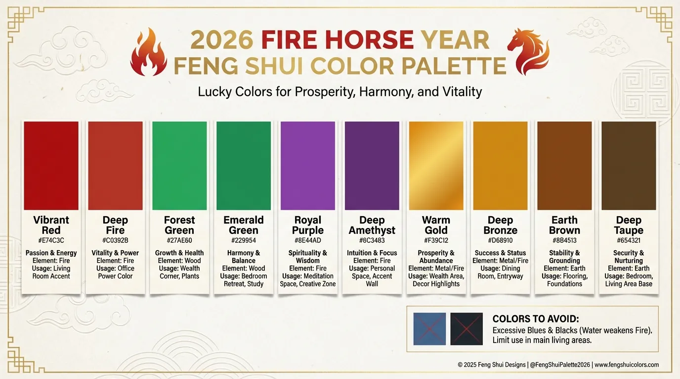2026 Feng Shui Color Palette
